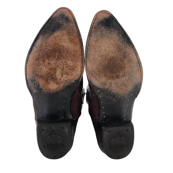 Nocona Stingray Red Mens Size 11.5D Maroon Burgundy Leather Cowboy Western Boots - Picture 4 of 16